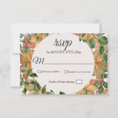 Cartons Réponse Automne Orange verdure Floral Aquarelle Mariage (Devant)