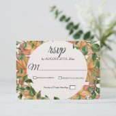 Cartons Réponse Automne Orange verdure Floral Aquarelle Mariage (Debout devant)