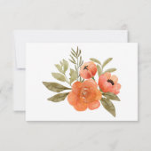 Cartons Réponse Automne Orange verdure Floral Aquarelle Mariage (Dos)