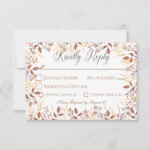 Cartons Réponse Automne rouille & Brown Boho Mariage moderne (Devant)