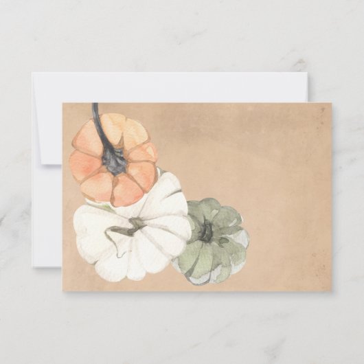 Cartons Réponse Automne Rustique Automne Blanc, Orange Citrouille  (Dos)