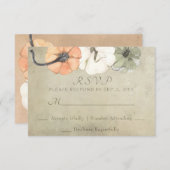 Cartons Réponse Automne Rustique Automne Blanc, Orange Citrouille  (Devant / Derrière)