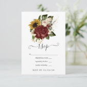 Cartons Réponse Automne Rustique - Automne Mariage Floral (Debout devant)