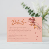 Cartons Réponse Automne Terre ton Terracotta Détails du Mariage (Debout devant)