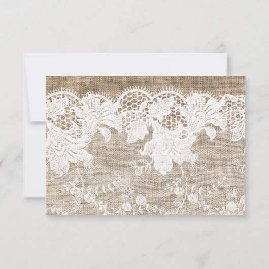 Cartons Réponse Automne tournesol rustique burlap mariage script r (Dos)
