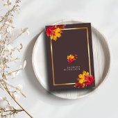 Cartons Réponse Automne Woody Brown & Elegant Golden Frame Mariage