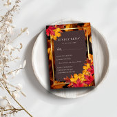 Cartons Réponse Automne Woody Brown & Elegant Golden Frame Mariage