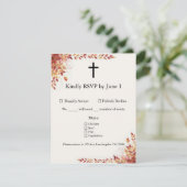 Cartons Réponse Autumn Catholic Red and Gold Wedding (Debout devant)