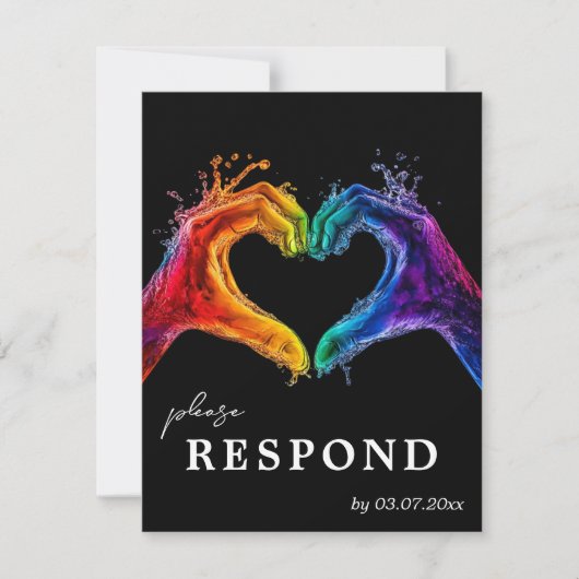 Cartons Réponse 🌈 ❤️ Avec choix alimentaire Coeur de la fierté ma (Devant)