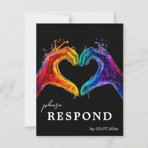 Cartons Réponse 🌈 ❤️ Avec choix alimentaire Coeur de la fierté ma