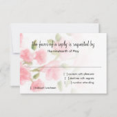 Cartons Réponse Azalées roses douces bat mitzvah (Devant)