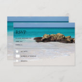 Cartons Réponse Azure Ocean Sandy Beach Mariage photo (Devant / Derrière)