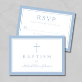 Cartons Réponse Baby Blue Religious Cross Boy Baptism 