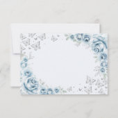 Cartons Réponse Baby Blue Silver Quinceanera Reply (Dos)