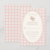 Cartons Réponse Baby Girl | Chick Watercolor Pink Response (Devant / Derrière)