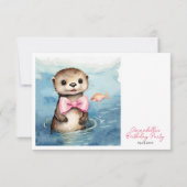 Cartons Réponse Baby Otter Fille fête d'anniversaire (Dos)