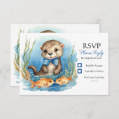 Cartons Réponse Baby shower bébé Otter Boy (Devant / Derrière)