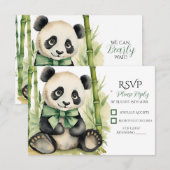 Cartons Réponse Baby shower bébé Panda Bear (Devant / Derrière)