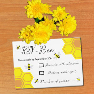 Cartons Réponse Baby shower d'abeilles