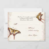 Cartons Réponse Baby shower de fille victorienne Rose ancienne RSV (Devant)