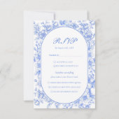 Cartons Réponse Baby Shower Floral Victorien Quelque Chose De Bleu (Devant)