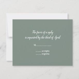 Cartons Réponse Baby Shower Minimaliste Vert Sauge et Blanc