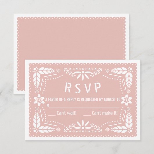 Cartons Réponse Baby shower rose gold rose et fleurs de papel pica (Devant / Derrière)