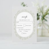 Cartons Réponse Baby's Breath Monogram Gypsophila Floral Wedding (Debout devant)