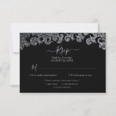 Cartons Réponse Bachelorette gothique noire florale (Devant)
