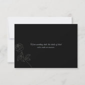 Cartons Réponse Bachelorette gothique noire florale (Dos)