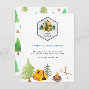 Cartons Réponse Badges et icônes du camping   Merci d'anniversaire