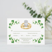 Cartons Réponse Bague Claddagh Irlandaise Traditionnelle et Trèfle (Debout devant)