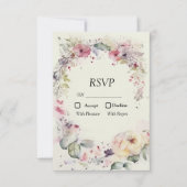 Cartons Réponse Bague Élégante de Fleurs à l'Aquarelle (Devant)