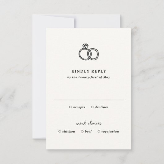 Cartons Réponse Bagues à main Doodle Mariage moderne (Devant)