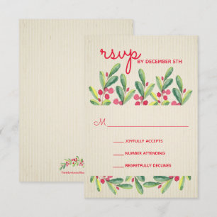 Cartons Réponse Baies de fêtes Greenery Fête de Noël