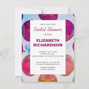 Cartons Réponse Baigneuse abstraite rose aquarelle Baby Shower Boh