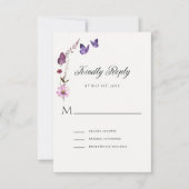 Cartons Réponse Baisers à papillon sauvage violet bébé fille douch (Devant)
