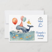 Cartons Réponse Baleine d'un temps garçons Anniversaire (Dos)