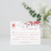 Cartons Réponse Bambou rouge et gris Feuille moderne zen asiatique (Debout devant)