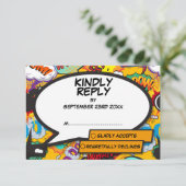 Cartons Réponse Bande dessinée d'art pop de plaisir moderne (Debout devant)