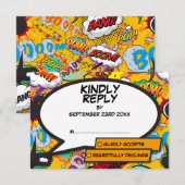 Cartons Réponse Bande dessinée d'art pop de plaisir moderne (Devant / Derrière)