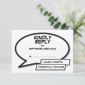 Cartons Réponse Bande dessinée moderne simple Mariage noir et blan (Debout devant)