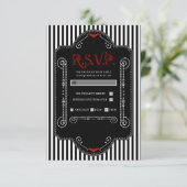 Cartons Réponse Bandes noires et blanches Gothique Rouge Chauve-so (Debout devant)