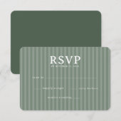 Cartons Réponse Bandes vert sauge élégantes (Devant / Derrière)