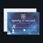 Cartons Réponse Bar Bat mitzvah Moderne Bleu Aquarelle<br><div class="desc">Composé d'un script ludique et de la typographie serif; Tout sur un fond d'arrière - plan d'aquarelle bleue. Il est conçu par Select Party Supplies,  exclusif pour Zazzle. Disponible ici : http://www.zazzle.com/store/selectpartysupplies</div>