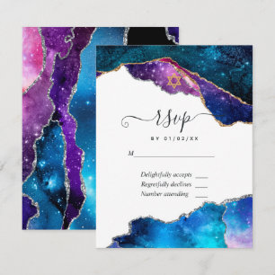 Cartons Réponse Bar Mitzvah Galaxie Agate
