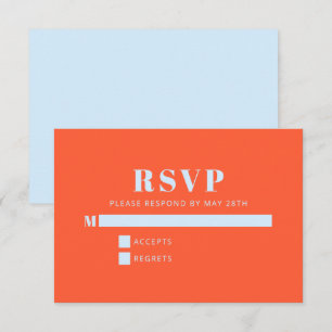 Cartons Réponse Bar Mitzvah Moderne Minimaliste Bleu Orange