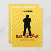 Cartons Réponse Bar Mitzvah Movie Star Reply Card/Cade (Devant / Derrière)