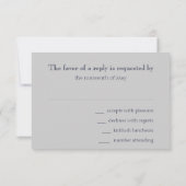 Cartons Réponse Bar Mitzvah Navy et Silver Stripe Star de David (Dos)