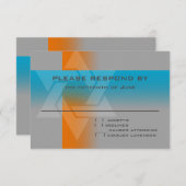 Cartons Réponse Bar Mitzvah Orange et Turquoise sur n'importe quel (Devant / Derrière)